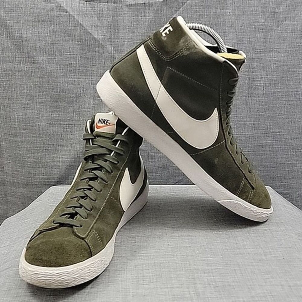 Nike Blazer Mid Premium 2016 429988-303 Green Olive Suede Sneaker Men's SZ 12
